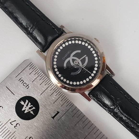 Rhinestone Crystal Embellished Dial Crocodile Leather Band Wrist Watch main image 12